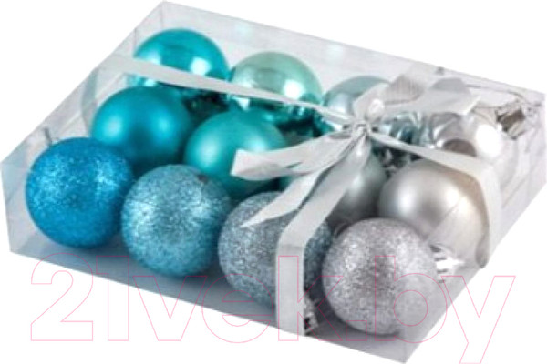 Изображение товара Набор шаров новогодних Волшебная страна Иней / 001268 (12шт)