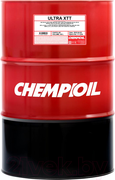 Изображение товара Моторное масло Chempioil Ultra XTT 5W40 SN/CF (60л)