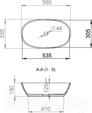 Изображение товара Умывальник Salini Callista 56.5x33.5 / 1101106G