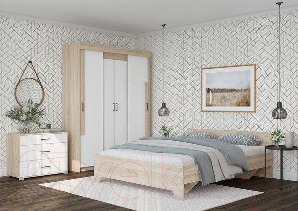 Изображение товара Шкаф-купе Горизонт Мебель Victor 1.6 (сонома/белый)