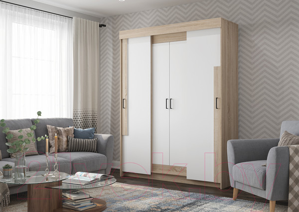 Изображение товара Шкаф-купе Горизонт Мебель Victor 1.6 (сонома/белый)