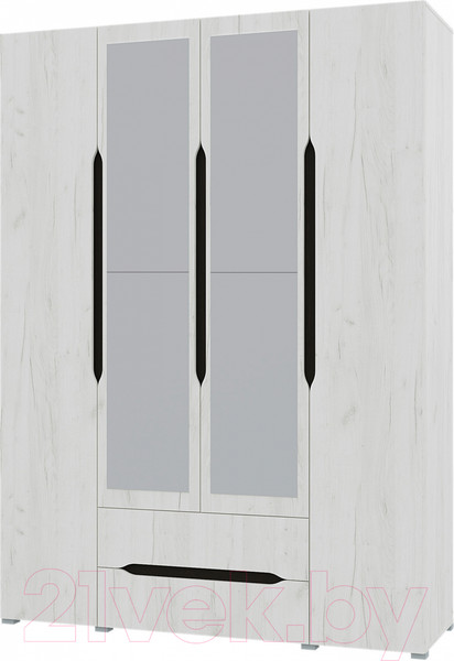 Изображение товара Шкаф Горизонт Мебель Вега 4-х ств. 2 ящика (прованс)