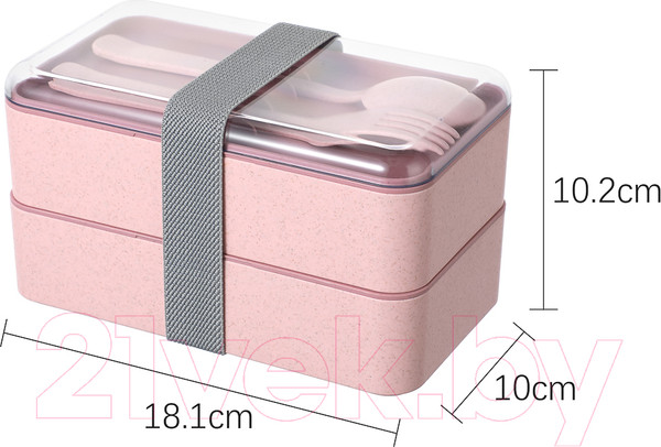 Изображение товара Набор для ланча Miniso Bento Box / 1971 (розовый)