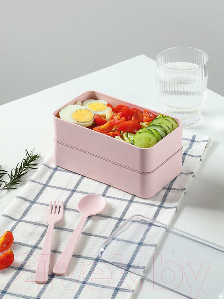 Изображение товара Набор для ланча Miniso Bento Box / 1971 (розовый)