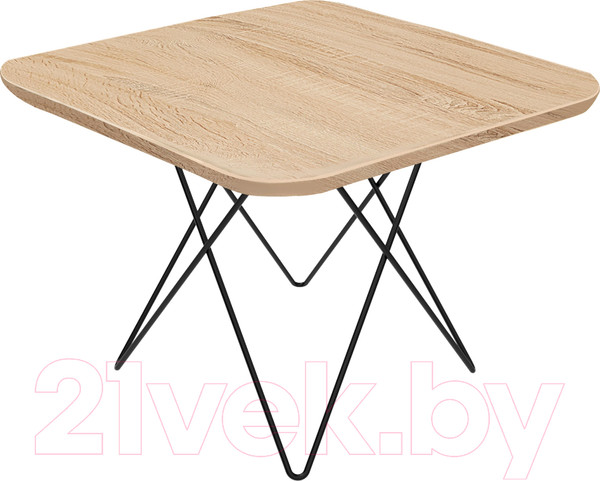 Изображение товара Журнальный столик Sheffilton SHT-TU37/ЛДСП 60x60 (черный муар/дуб сонома)