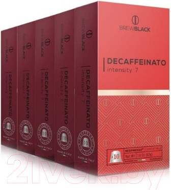 Изображение товара Кофе в капсулах Carraro Brew Black Decaff стандарта Nespresso (10x5.2г)