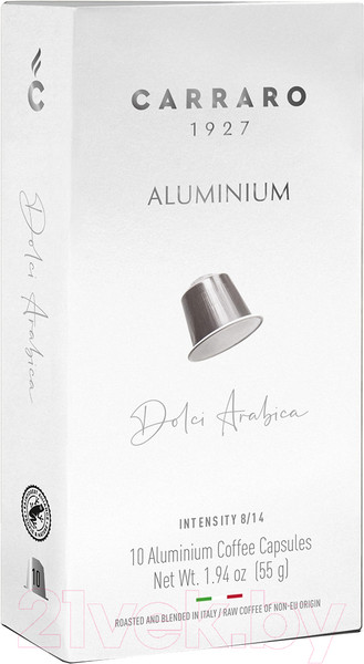 Изображение товара Кофе в капсулах Carraro Dolce Arabica ALL стандарта Nespresso (10x5.2г)