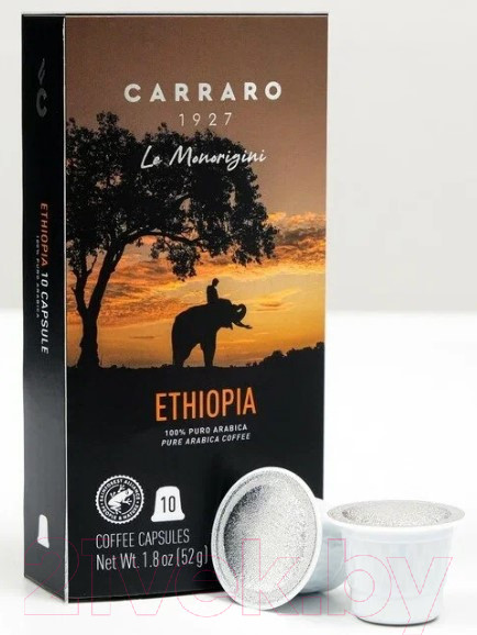 Изображение товара Кофе в капсулах Carraro Ethiopia стандарта Nespresso (10x5.2г)