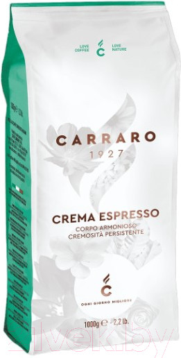 Изображение товара Кофе в зернах Carraro Crema Espresso 80% арабика, 20% робуста (1кг)