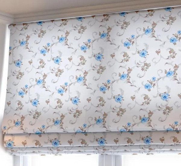 Изображение товара Римская штора Jalux Розы 0490/13 230x170 (голубой)