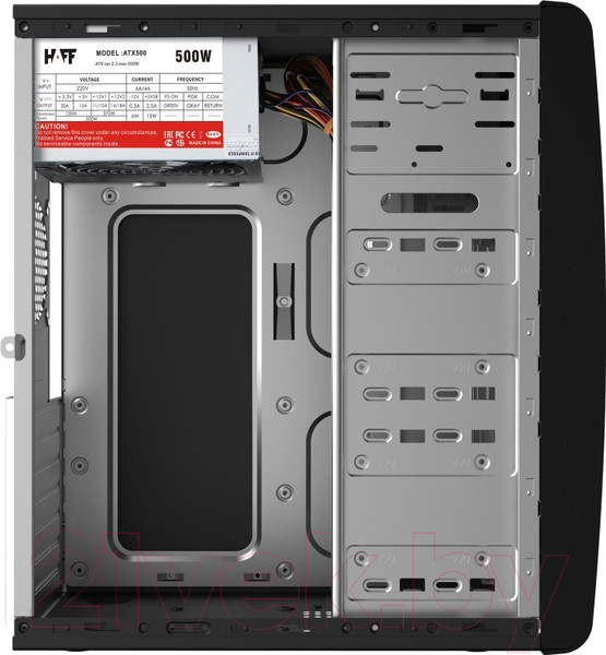 Изображение товара Корпус для компьютера HAFF 2808-U3 500W (черный/серебристый)