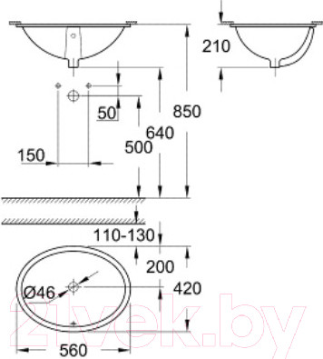 Изображение товара Умывальник GROHE Universal 55 39423000
