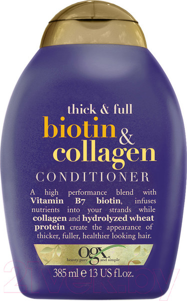 Изображение товара Кондиционер для волос OGX Для лишенных объема и тонких волос с биотином и коллагеном  (385мл)