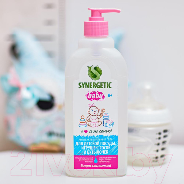 Изображение товара Средство для мытья посуды Synergetic Для детской посуды, сосок, бутылочек и игрушек (0.5л)