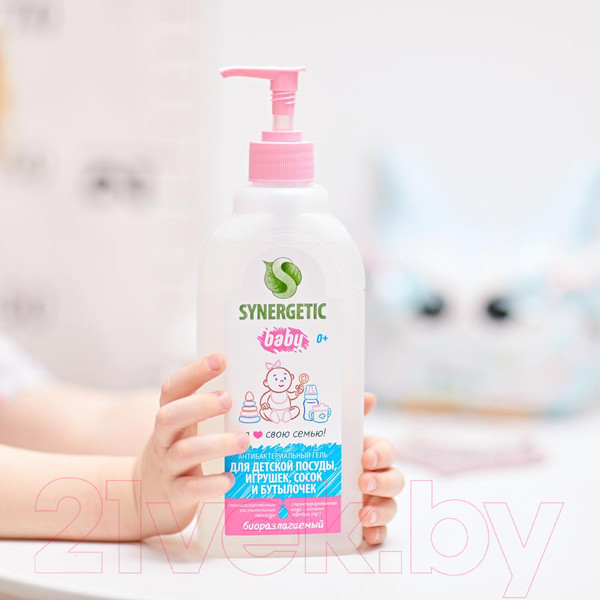 Изображение товара Средство для мытья посуды Synergetic Для детской посуды, сосок, бутылочек и игрушек (0.5л)