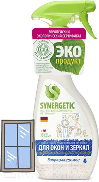 Изображение товара Средство для мытья стекол Synergetic Биоразлагаемое (500мл)