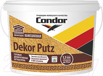 Изображение товара Штукатурка готовая декоративная CONDOR Dekor Putz камешковая 1.5мм (25кг, белый)