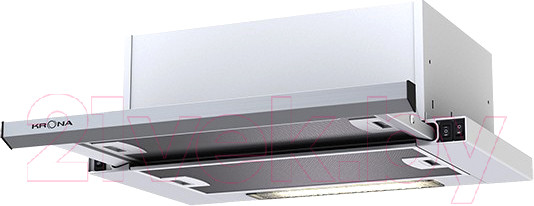 Изображение товара Вытяжка телескопическая Krona Kamilla Slim 600 2m / 00018159 (нержавеющая сталь/белый)