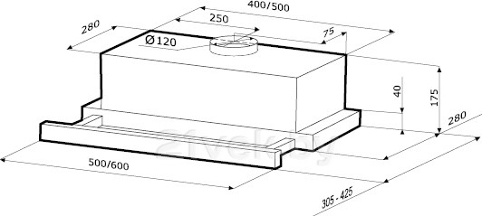 Изображение товара Вытяжка телескопическая Krona Kamilla 500 1m / 00007596 (коричневый)