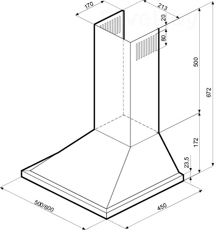 Изображение товара Вытяжка купольная Krona Bella 500 PB / 00020967 (нержавеющая сталь)