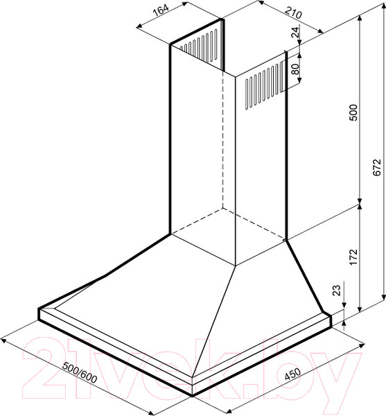 Изображение товара Вытяжка купольная Krona Bella 600 PB / 00013878 (белый)