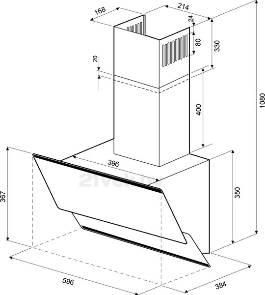Изображение товара Вытяжка наклонная Krona Irida 600 PB / 00018189 (черный)
