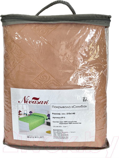 Изображение товара Покрывало Nivasan Симба 140 (210x140, коричневый)