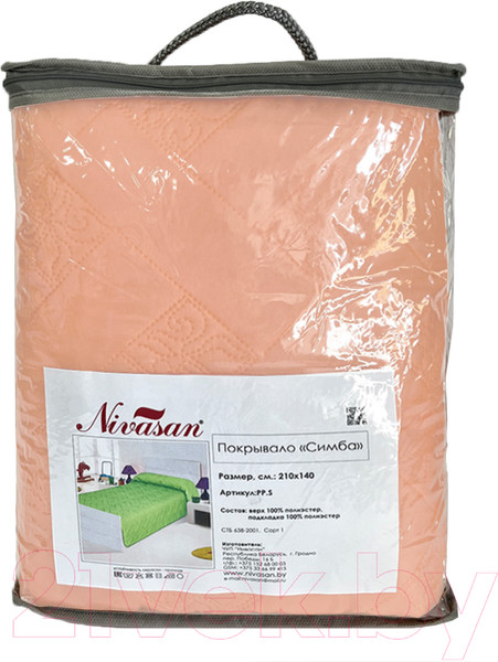 Изображение товара Покрывало Nivasan Симба 140 (210x140, персиковый)