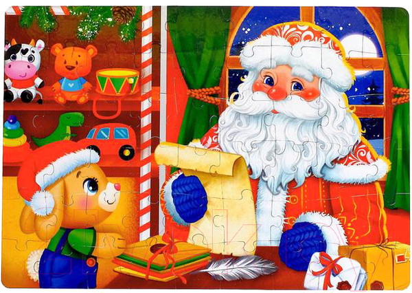 Изображение товара Пазл Puzzle Time Домик Дедушки Мороза / 5800956 (54эл)