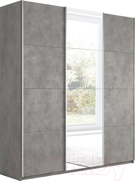 Изображение товара Шкаф-купе ТриЯ Траст СШК 2.210.70-11.13.11 3-х дверный (бетон/бетон/зеркало/бетон)