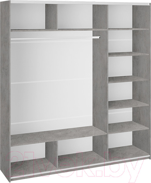 Изображение товара Шкаф-купе ТриЯ Траст СШК 2.210.70-13.13.13 3-х дверный (бетон/зеркало/зеркало/зеркало)