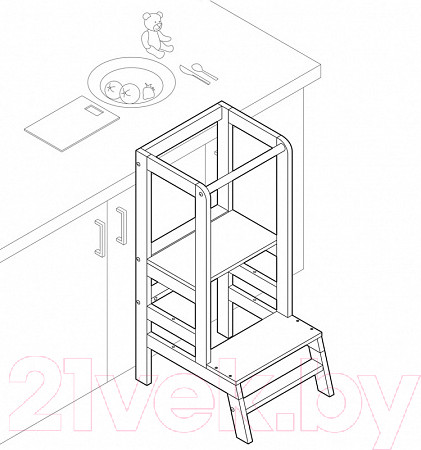 Изображение товара Башня помощника Polini Kids Step / 0003105-04 (белый)