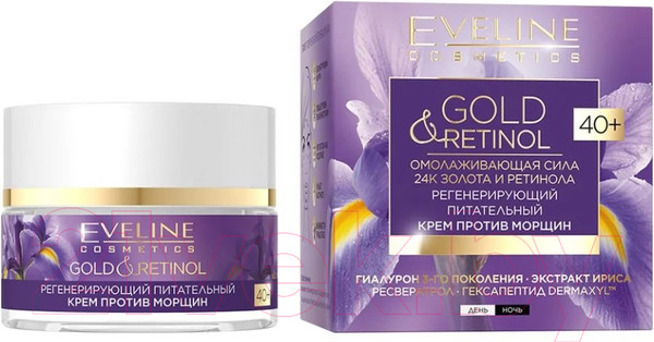 Изображение товара Крем для лица Eveline Cosmetics Gold&Retinol Регенерирующий питательный против морщин 40+ (50мл)