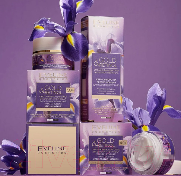 Изображение товара Крем для лица Eveline Cosmetics Gold&Retinol Подтягивающий концентрат против глубоких морщин 60+ (50мл)