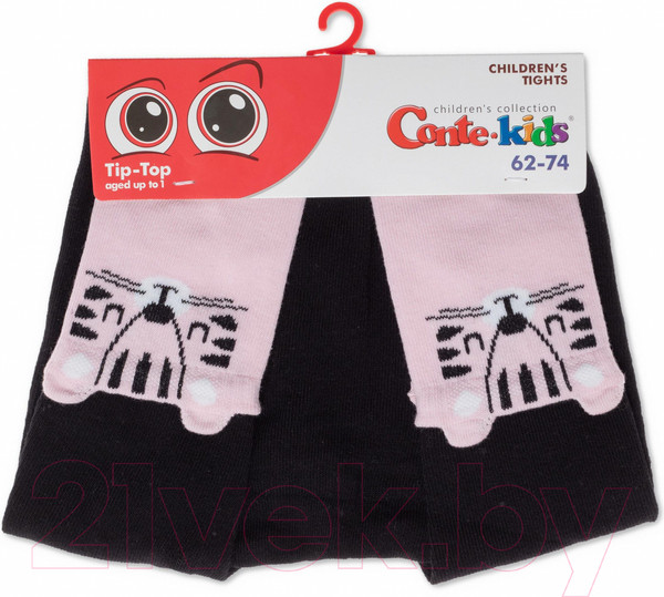 Изображение товара Колготки детские Conte Kids Tip-Top 572 (р.62-74, черный/светло-розовый)