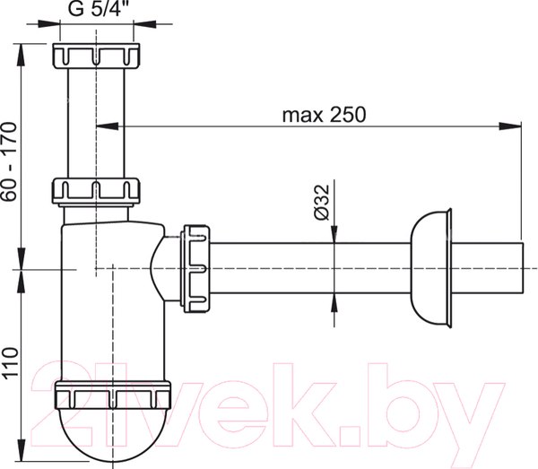 Изображение товара Сифон Alcadrain A430-BL-01