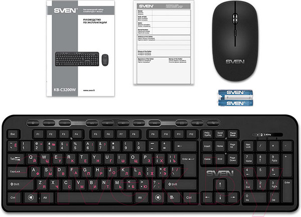 Изображение товара Комплект клавиатура и мышь Sven KB-C3200W