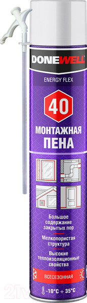 Изображение товара Пена монтажная Donewell DPH10U40 Energy Flex 40 Всесезонная