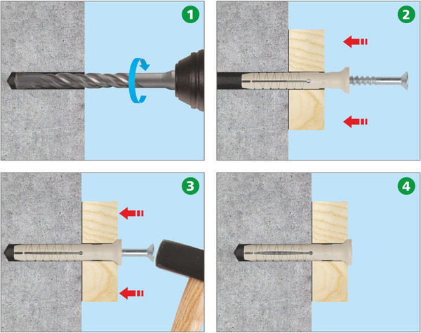 Изображение товара Дюбель-гвоздь ЕКТ Потайной 6x80 / VZ011905 (60шт, нейлон)