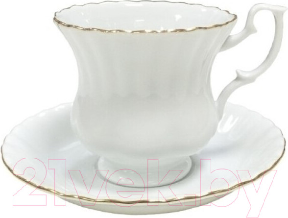 Изображение товара Чашка с блюдцем Cmielow i Chodziez Iwona / B164-8202I02 (золотая обводка)