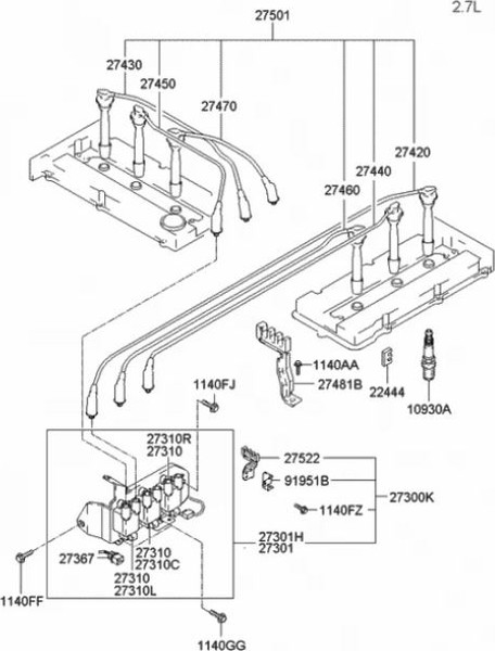 Изображение товара Свеча зажигания для авто Hyundai/KIA 2741037100