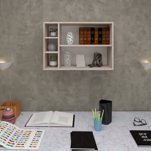 Изображение товара Полка-ячейка Кортекс-мебель КМ 25 (дуб монтерей)