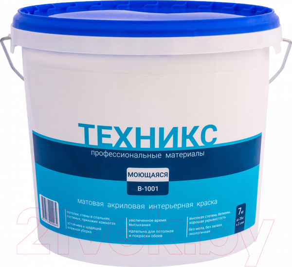 Изображение товара Краска Техникс Моющаяся В-1001 P (7кг, белый)