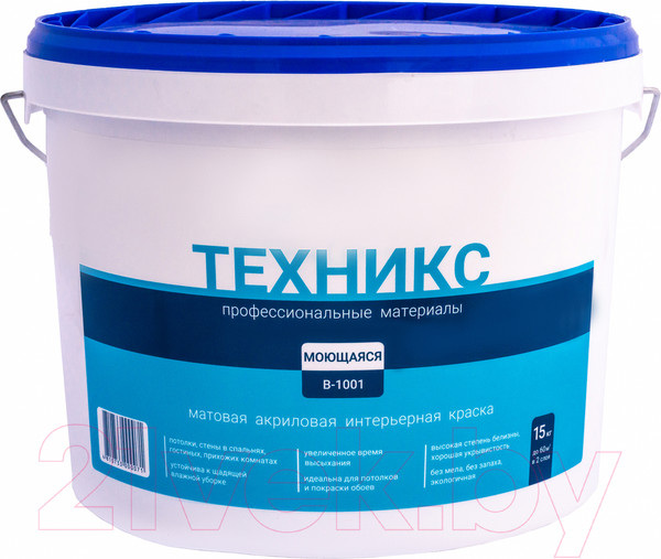 Изображение товара Краска Техникс Моющаяся В-1001 P (15кг, белый)