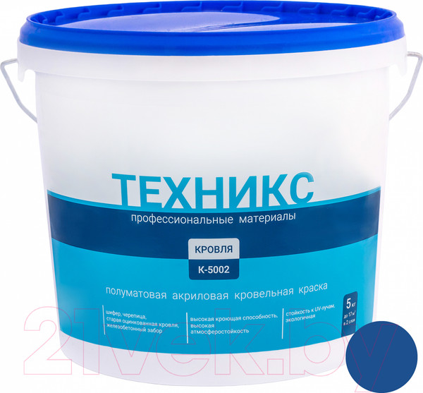 Изображение товара Краска Техникс Для кровли К-5002 (5кг, синий)
