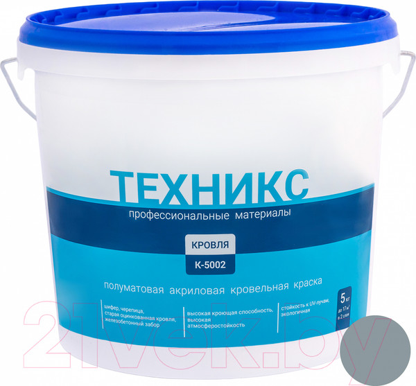 Изображение товара Краска Техникс Для кровли К-5002 (5кг, серый)