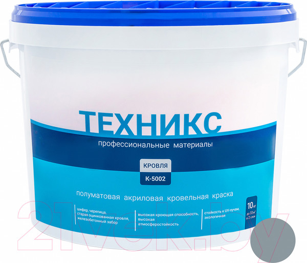 Изображение товара Краска Техникс Для кровли К-5002 (10кг, серый)
