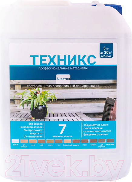 Изображение товара Пропитка для дерева Техникс Акватон (5кг, бесцветный)