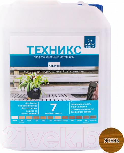 Изображение товара Пропитка для дерева Техникс Акватон (5кг, ясень)