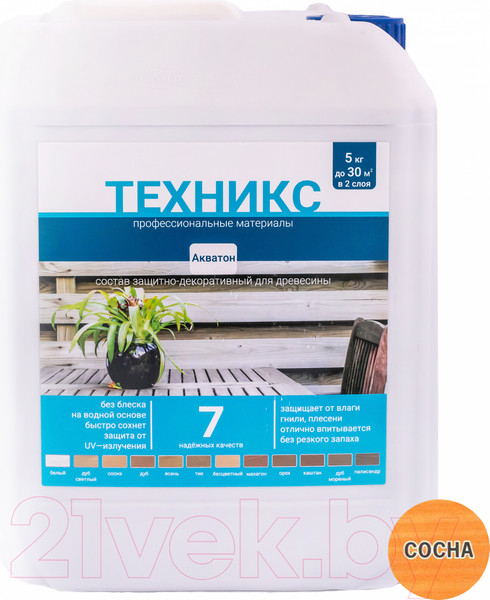 Изображение товара Пропитка для дерева Техникс Акватон (5кг, сосна)